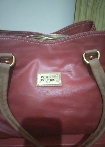 Kırmızı Deri Fermuarlı Kadın Çanta - Görsel 3