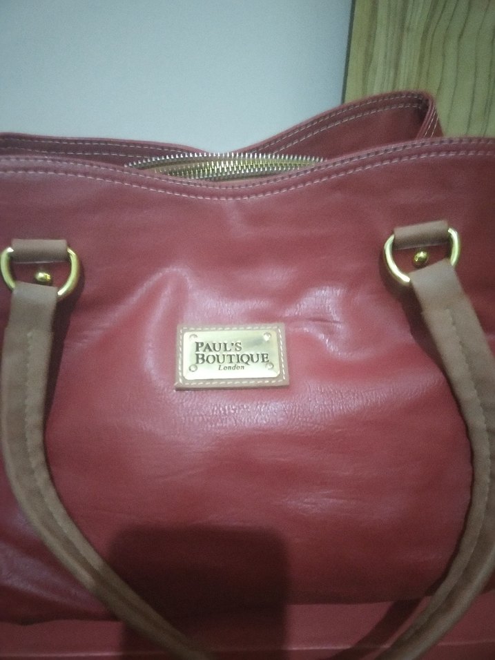 Kırmızı Deri Fermuarlı Kadın Çanta - Görsel 3