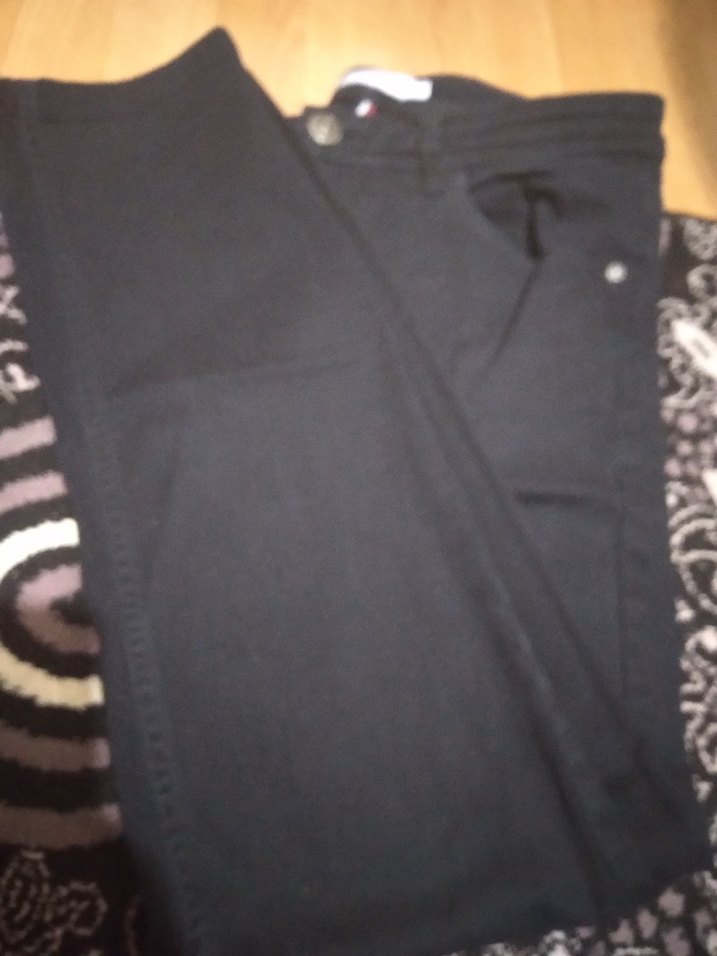 Düğmeli Siyah Geniş Kesim Midi Kot Pantolon - Görsel 3