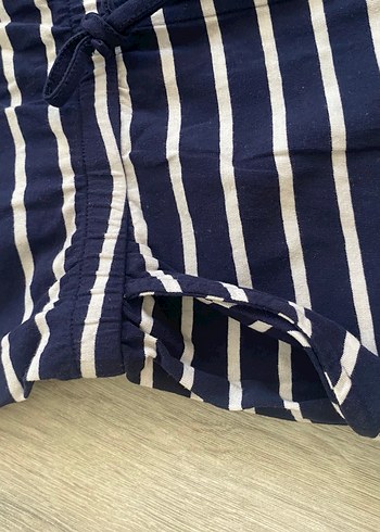 Çizgili Mavi Kadın Kolsuz Tulum - Görsel 3