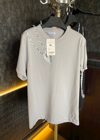 Burberry Oversize unisex t shrt - %100 Pamuk - Ön Arka Baskili - Görsel 5