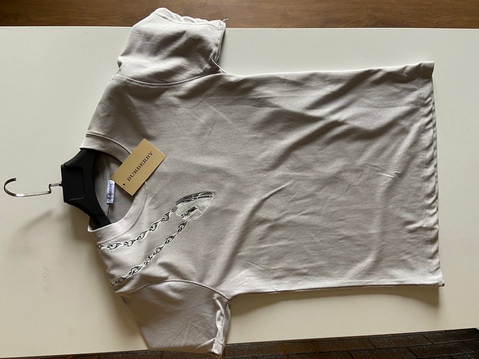 Burberry Oversize unisex t shrt - %100 Pamuk - Ön Arka Baskili - Görsel 3