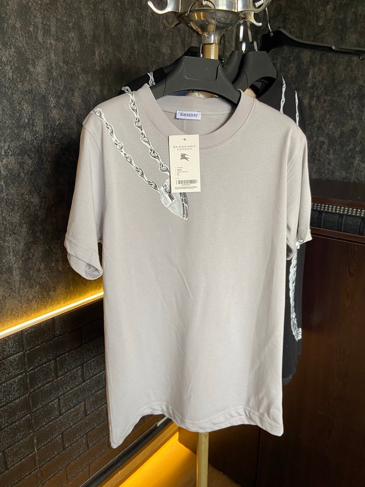 Burberry Oversize unisex t shrt - %100 Pamuk - Ön Arka Baskili - Görsel 5