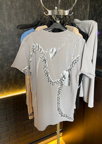 Burberry Oversize unisex t shrt - %100 Pamuk - Ön Arka Baskili - Görsel 9