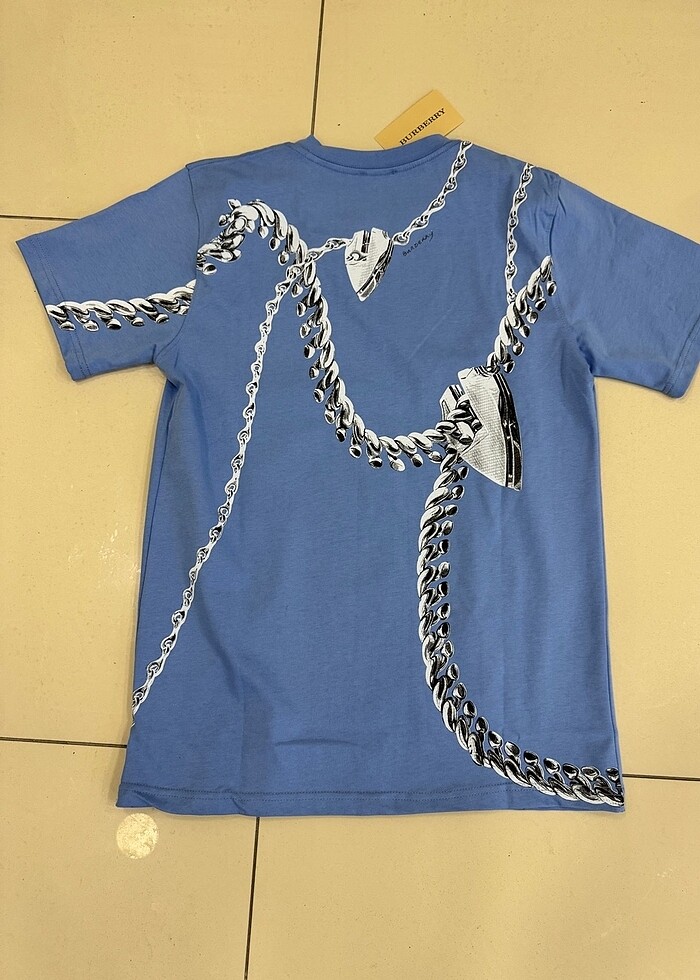 Burberry Oversize unisex t shrt - %100 Pamuk - Ön Arka Baskili - Görsel 5