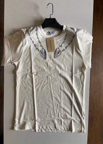 Burberry Oversize unisex t shrt - %100 Pamuk - Ön Arka Baskili - Görsel 3