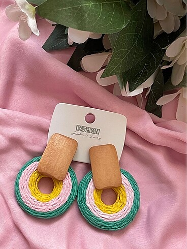 Zara PASTEL YUVARLAK RATTAN KÜPE ????
