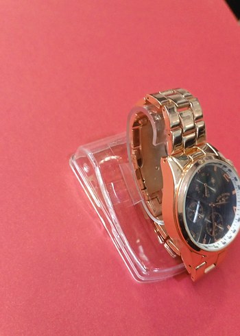 Altın Renkli Klasik Erkek Kol Saati - Görsel 4