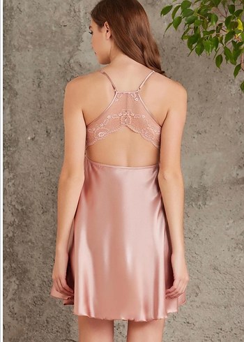 Pembe Saten Mini Kadın Pijama Takımı - Görsel 6