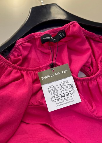 Pembe Mini Fırfırlı Straplez Bluz - Görsel 6