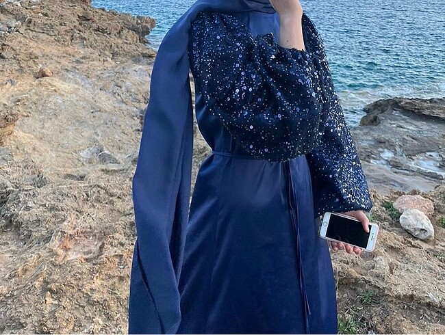 Manuka lacivert abiye elbise - Görsel 2