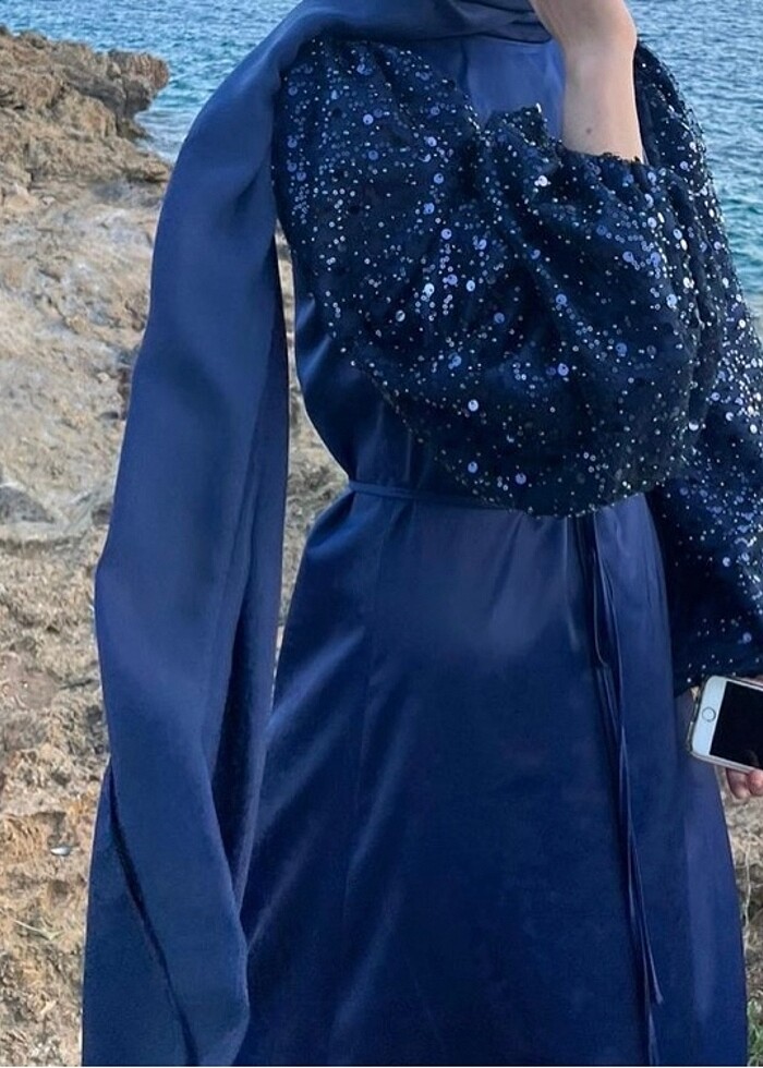 Manuka lacivert abiye elbise - Görsel 2