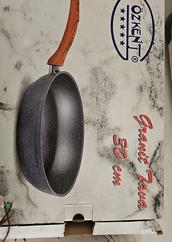 30 cm Granit Kaplama Siyah Tava