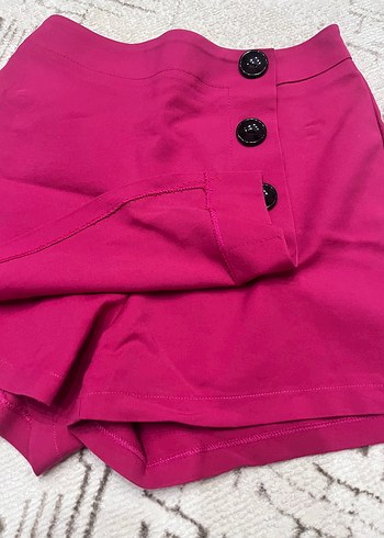 m Beden pembe Renk Düğmeli Pembe Mini Şort Etek