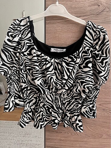 Kadın Zebra Desen Bluz