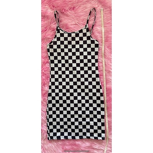 Dama Desenli Slim Fit Mini Elbise