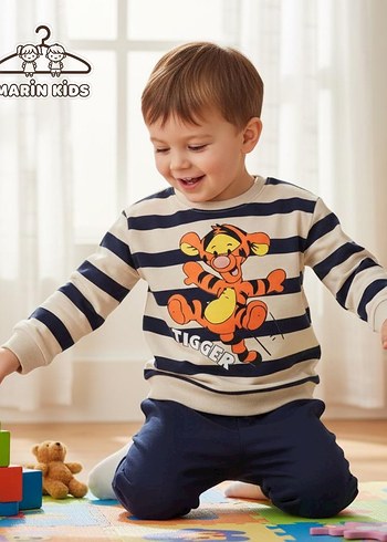 Turuncu Baskılı Erkek Çocuk Sweatshirt - Görsel 2