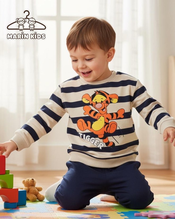 Turuncu Baskılı Erkek Çocuk Sweatshirt - Görsel 2