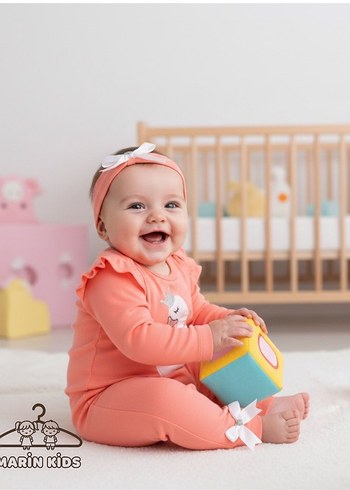 Pembe Dantel Nakışlı Bebek Kız Tulumu - Görsel 2