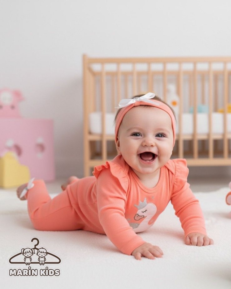 Pembe Dantel Nakışlı Bebek Kız Tulumu - Görsel 3