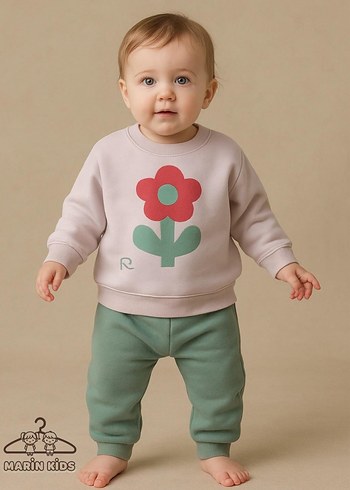 Bej Baskılı Kız Çocuk Sweatshirt - Görsel 3