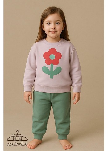 Bej Baskılı Kız Çocuk Sweatshirt - Görsel 2