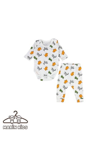 Beyaz Leopar Desenli Uzun Kollu Bebek Tulumu - Görsel 4