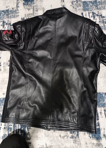 Erkek Siyah Deri Biker Ceket - Görsel 7