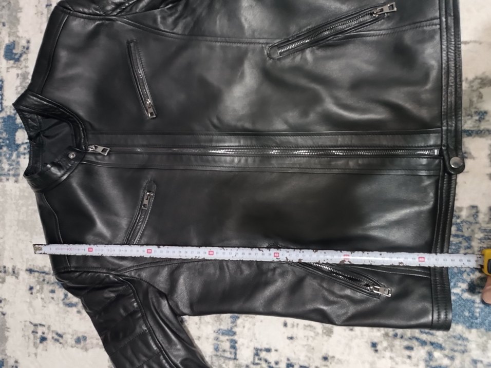 Erkek Siyah Deri Biker Ceket - Görsel 2