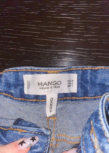 Kadın Mavi Kot Mini Şort - Görsel 3