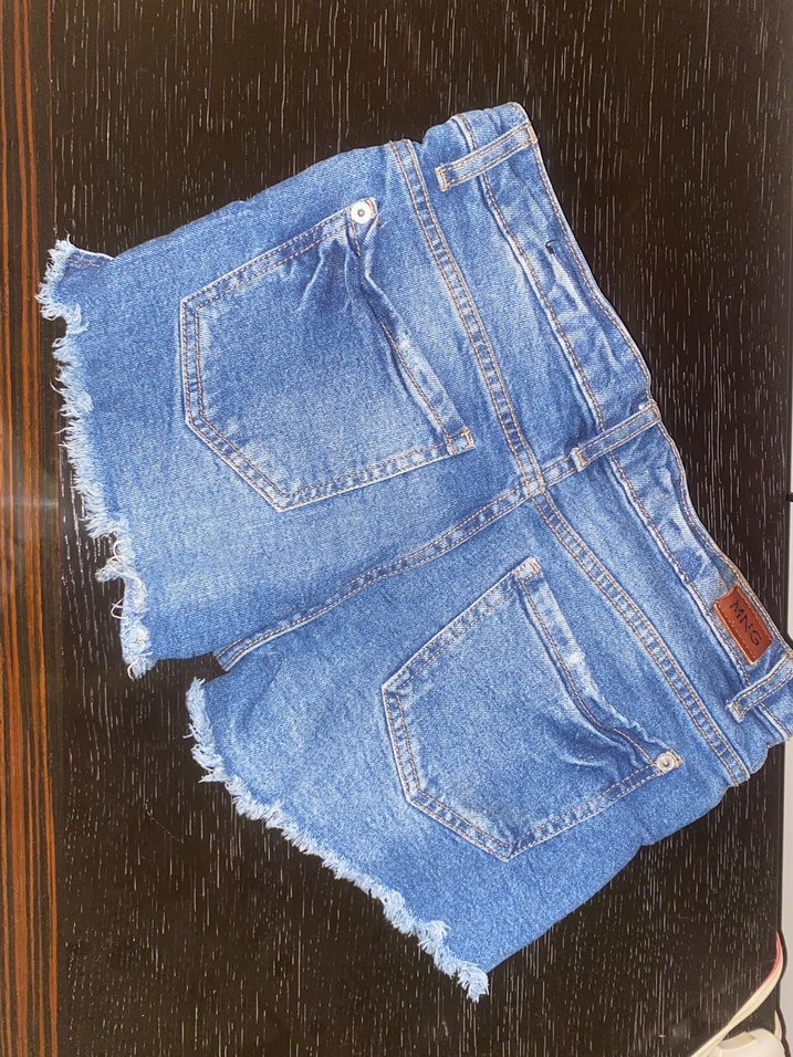 Kadın Mavi Kot Mini Şort - Görsel 2