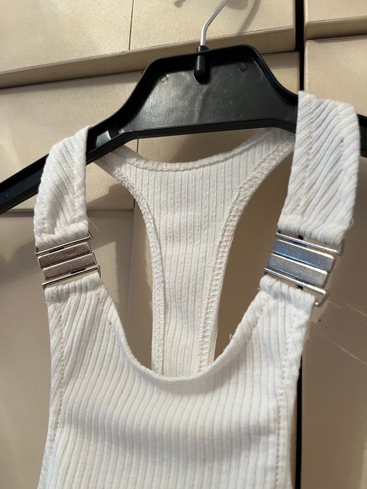 Beyaz halter yaka Crop - Görsel 2