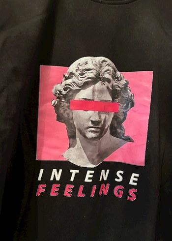 Siyah Baskılı Kadın Sweatshirt - Görsel 2