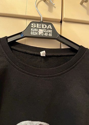 Siyah Baskılı Kadın Sweatshirt - Görsel 3