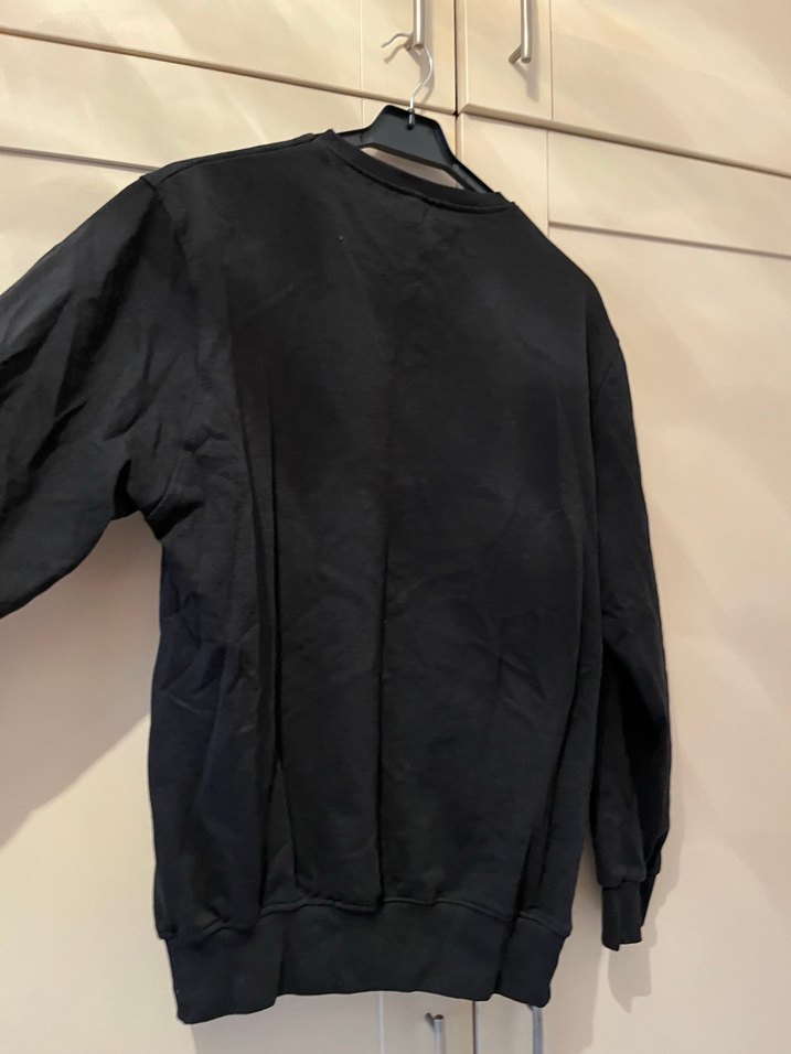 Siyah Baskılı Kadın Sweatshirt - Görsel 4