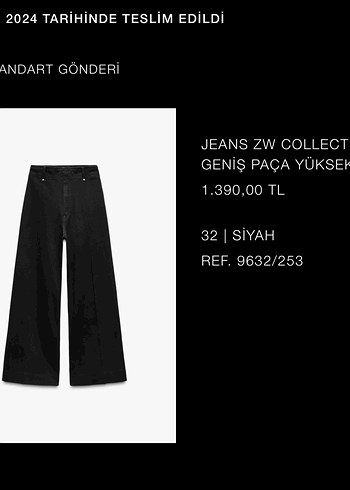 Zara Zara yüksek bel geniş paça 32 beden(xxs)