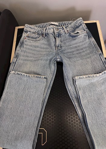 Zara düşük bel düz paça jean