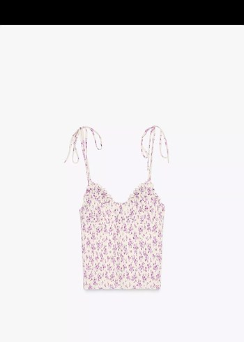 Zara çiçek desenli top xs