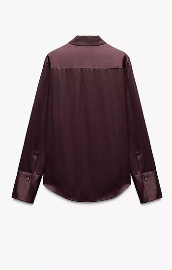 xs Beden bordo Renk Zara bordo cepli saten gömlek