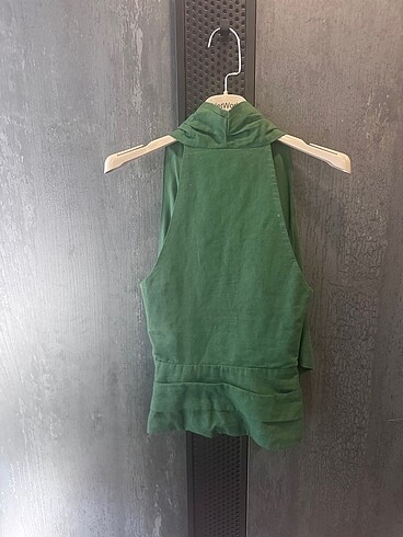 xs Beden yeşil Renk Zara xs keten karışımlı bluz