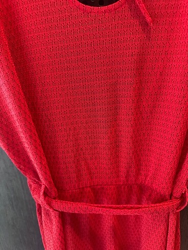 Uzun kırmızı plaj elbisesi - Görsel 6