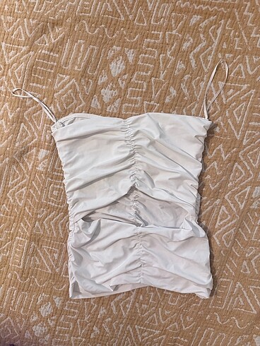 Zara s beden Cut out poliamid straplez top