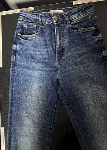 xs Beden lacivert Renk Zara yüksek bel bootcut jean 34 beden