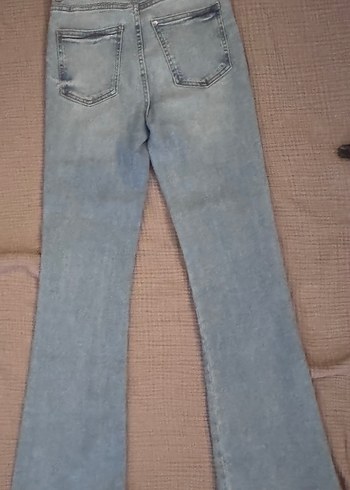 xs Beden mavi Renk Zara yüksek bel flare jean 34 beden