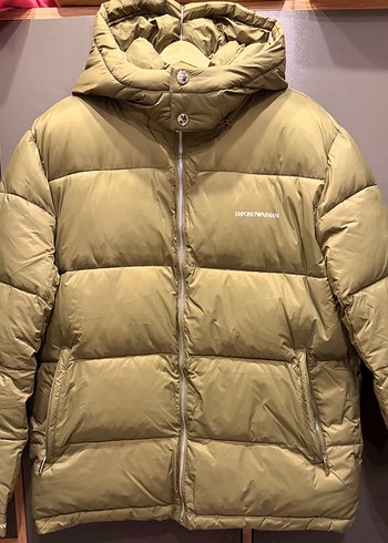 Armani Erkek Haki Kapüşonlu Fermuarlı Mont - Görsel 8