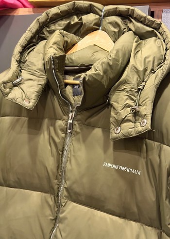 Armani Erkek Haki Kapüşonlu Fermuarlı Mont - Görsel 9