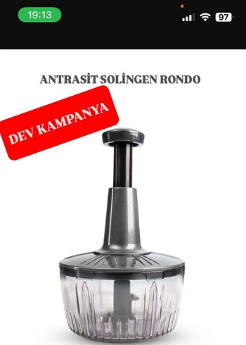Antrasit Solingen Rondo Plastik Mutfak Aracı