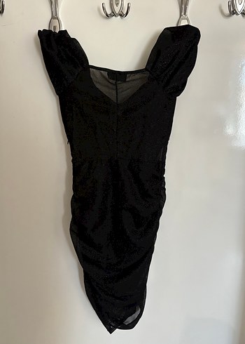 Diğer Siyah Drapeli Uzun Gotik Kadın Elbise
