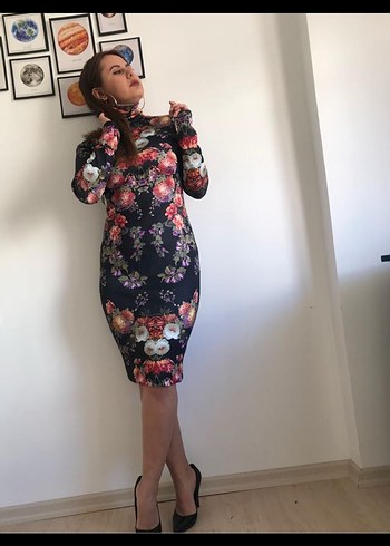 Çiçek Desenli Bohem Uzun Elbise - Görsel 2