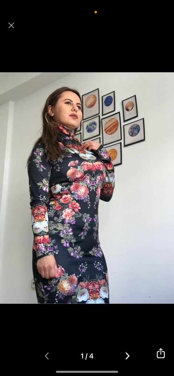 Çiçek Desenli Bohem Uzun Elbise - Görsel 3